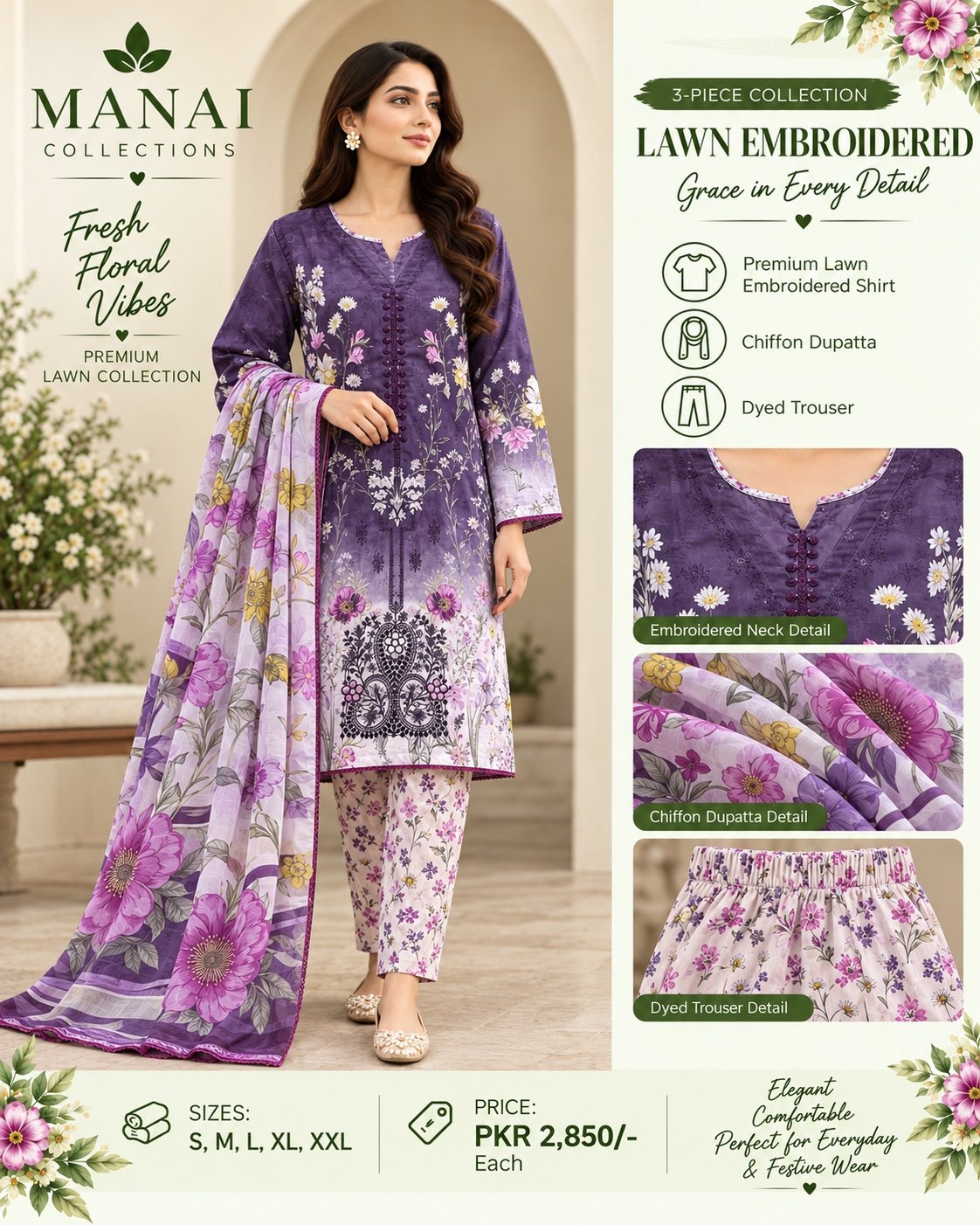 Deep Purple Rose Suit - Manai Collections